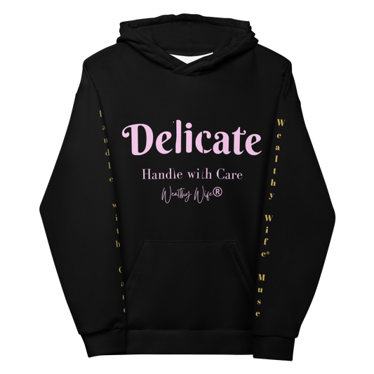 Wealthy Wife® Academy Positive Affirmation Hoodie (Pink Delicate… Handle with Care)