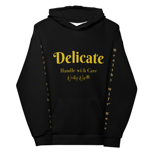Wealthy Wife® Academy Positive Affirmation Hoodie (Gold Delicate… Handle with Care)